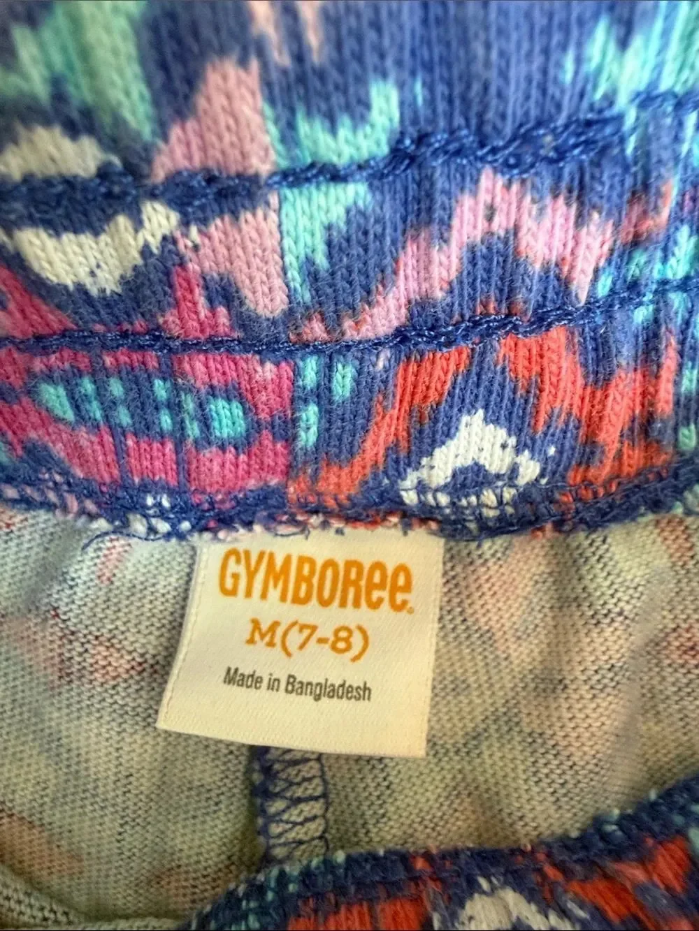 Gymboree Blue and Pink Aztec Knit Bike Shorts